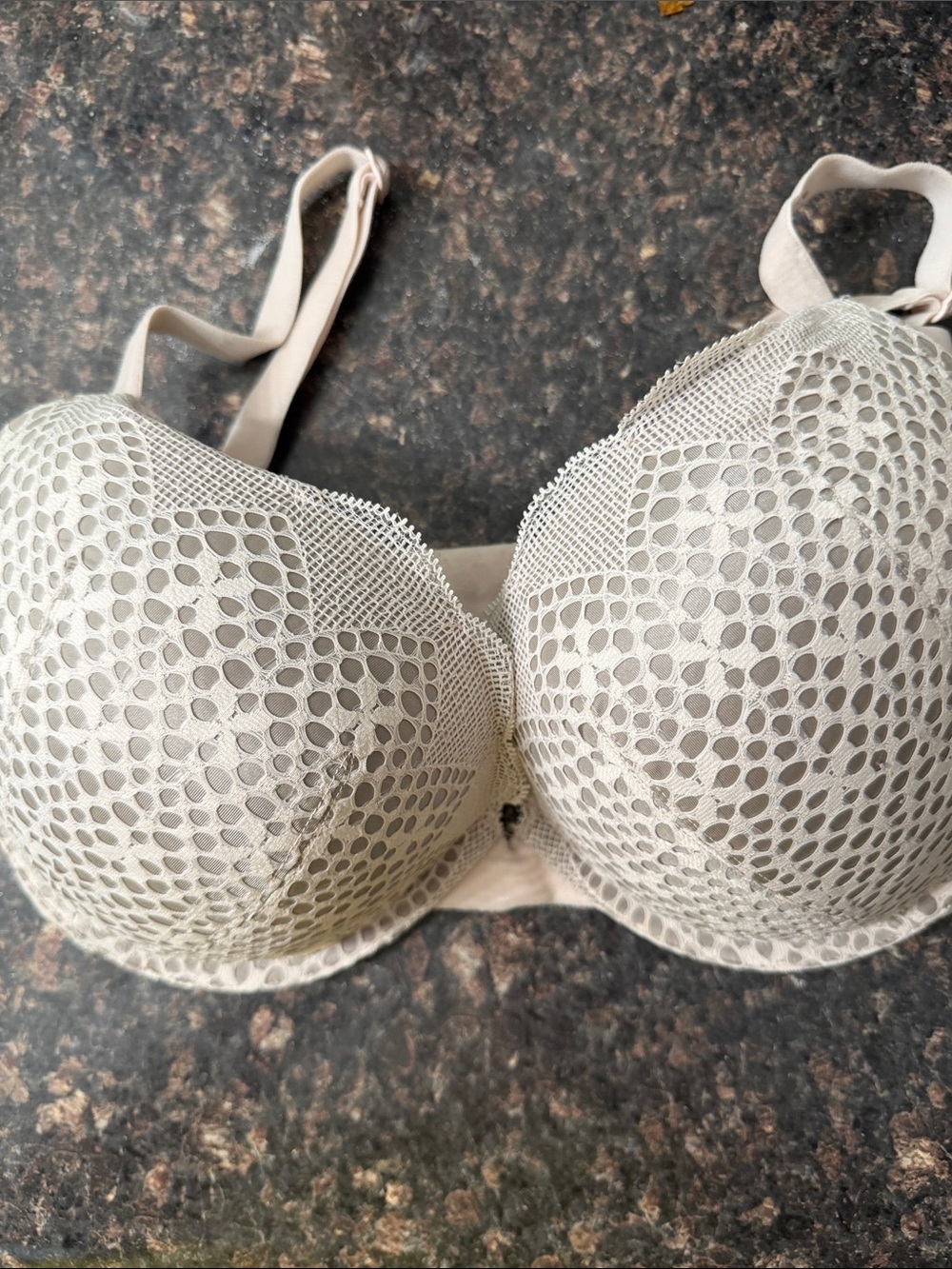 Victoria’s Secret Very Sexy push up Lace Overlay Underwire Bra in Light Beige